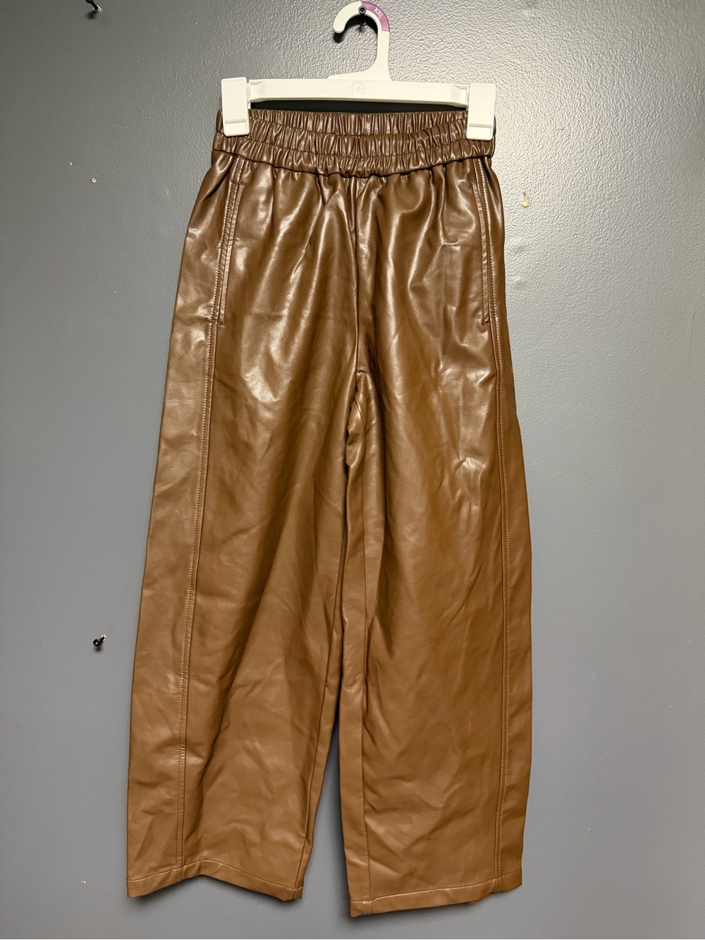 NWOT A New Day Brown Faux Leather Wide Leg Pants Size XS Target